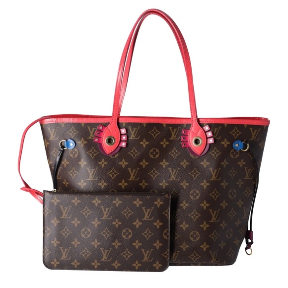 Louis Vuitton Tote Bag Neverfull MM Tote Flamingo M41663 Monogram Canvas + Pouch - Picture 2 of 15